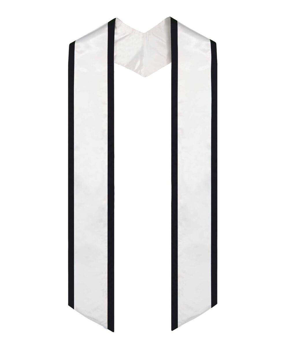 2015 Adult Plain Graduation Honor Stole Sash Angled End With Trim 72" Long